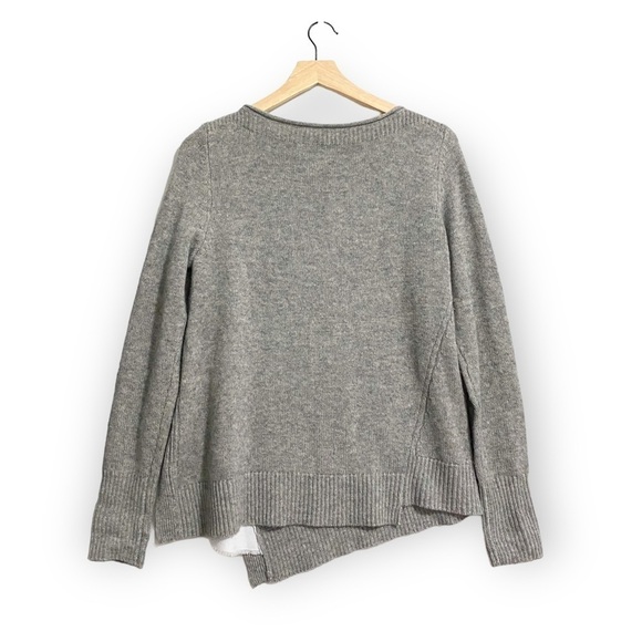Brochu Walker Layered Wool & Cashmere-Blend Sweater, Gray/white, Size S - Picture 4 of 16